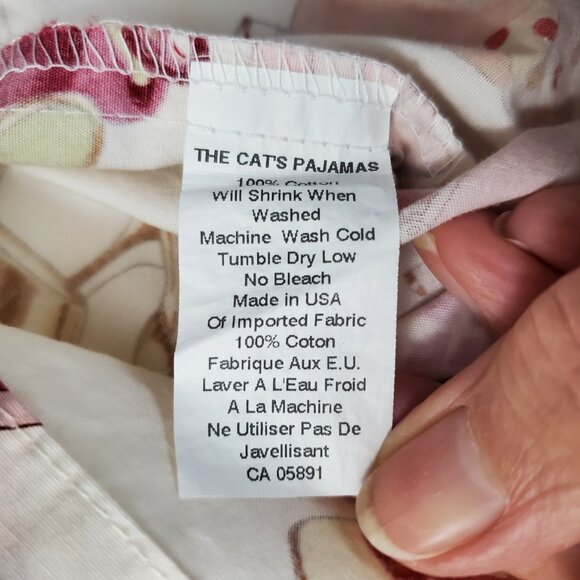 The Cat's Pajamas Novelty Print Top Shoes & Handbags Motif 100% Cotton Size S - Picture 7 of 12